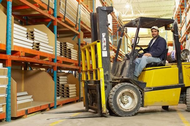 Forklift handling a long load